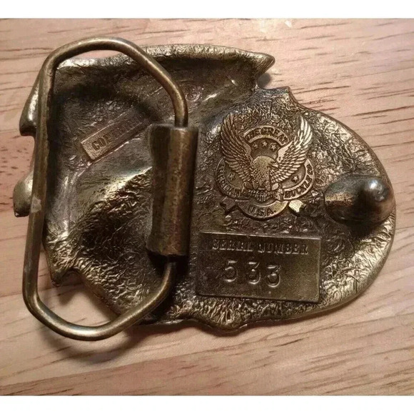 Trout Fish Belt Buckle Great American‎ Buckle Co. Copyright 1982 Serial Num. 533 - Picture 2 of 3